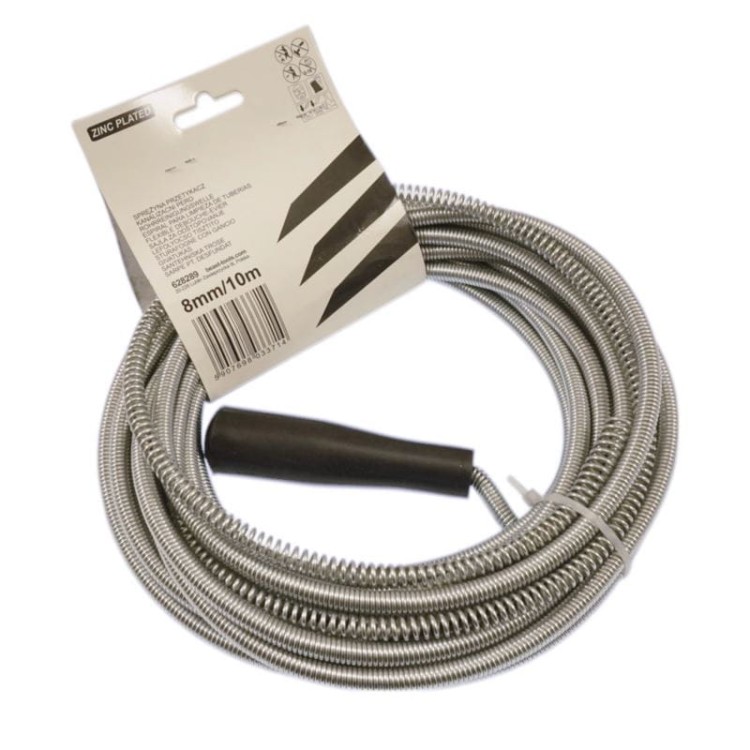Spirala hydrauliczna żmijka przetykacz rur 8mmx10m ocynkowana