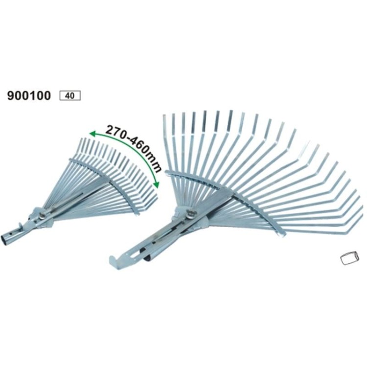 Grabie Do Liści Trawy Metalowe Wachlarzowe Grabie Do Liści 22-Zębne REGULOWANE 270-460 mm