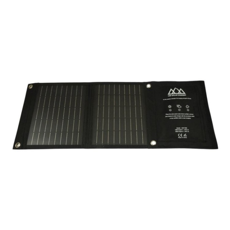 Ładowarka solarna turystyczna panel słoneczny 14W podwójne USB wyjście 5V/2.1A