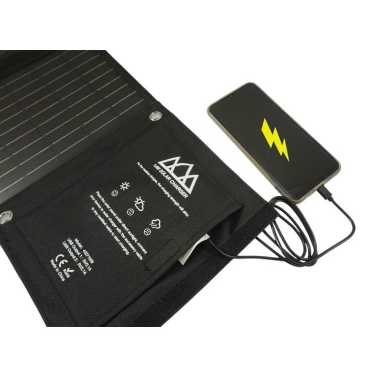 Ładowarka solarna turystyczna panel słoneczny 14W podwójne USB wyjście 5V/2.1A