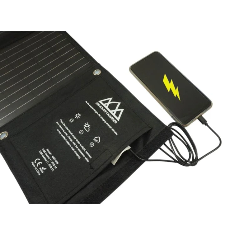 Ładowarka solarna turystyczna panel słoneczny 14W podwójne USB wyjście 5V/2.1A