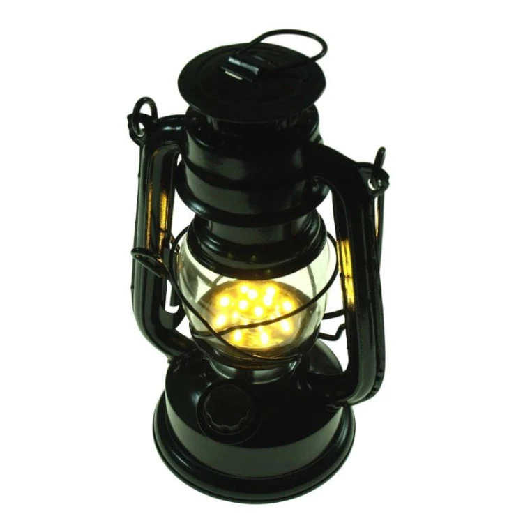 Dekoracyjna Lampa naftowa czarna 190 mm 15 LED